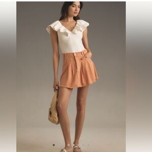 NWT Anthropologie Pilcro Pleated Micro Denim Skirt Sz 6